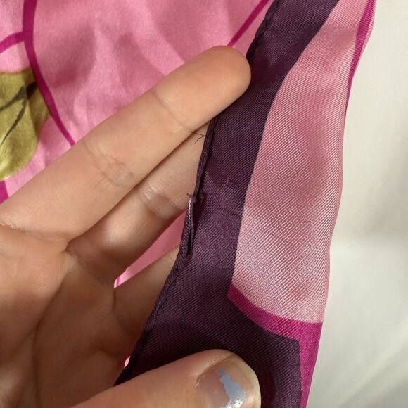 Adrienne Landau Studio Floral Scarf Bold Pink Purple Flowers 54"x11" Floral - Picture 3 of 9